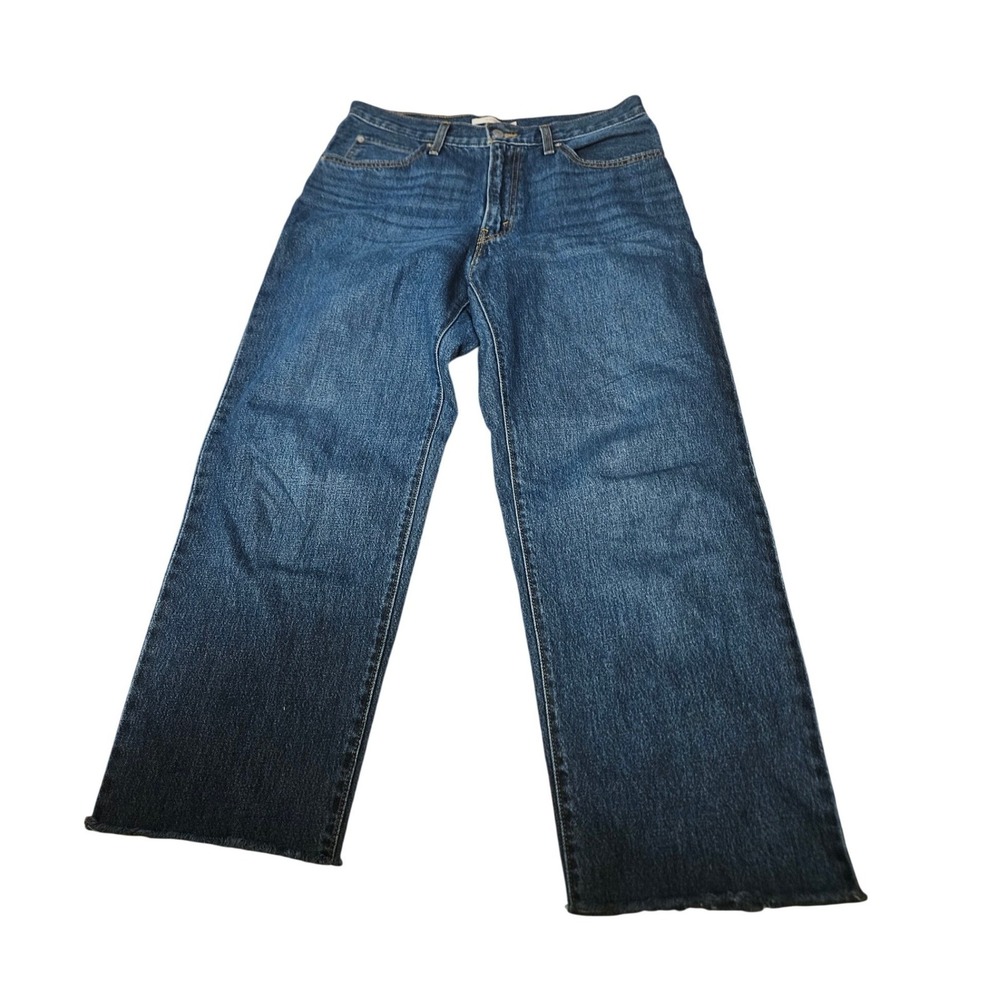 Levi's '94 Baggy Jeans Medium Wash Frayed Hem Straight Leg Women's Size 30